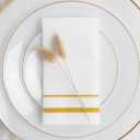 Guest Towels White Gold Line, 1/6 Fold, 24/20ct, Case of 480 (24 packs x 20), 1 Count