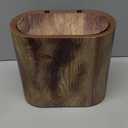 Bathroom Trashcans with Lids, Plastic Marble Wood Pattern Trash Can Small Garbage Bin with Lid for Bathroom Narrow Wastebasket Modern Waste Basket for Home Indoor Hotel (Plastic Wood Pattern)