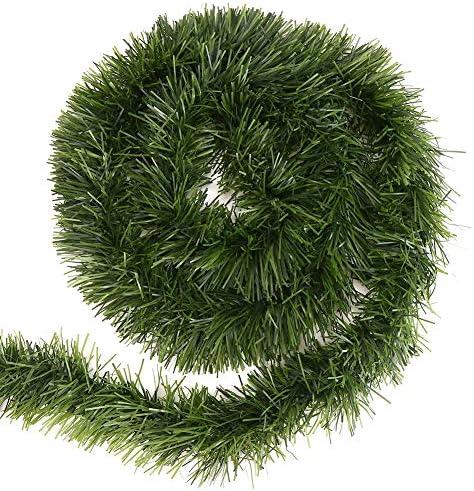 CCINEE 33ft Artificial Pine Garland, Green with, Perfect for Christmas Decor, Home Decor, Wedding, and More