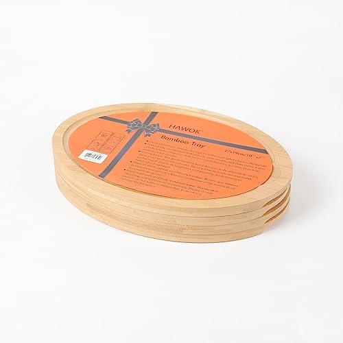 HAWOK 2-1 Bamboo Tray/Plate/Cutting Board Set
