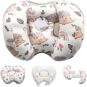 KAKIBLIN Baby Support Pillow, Head and Neck Support, 2 in 1 Banana Neck Pillow for Baby Newborn, Adjustable Head Pillows for Kids (Hedgehog)