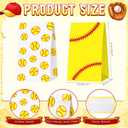 Shinylin 50 Pcs Softball Party Favor Bags for Team Girls with Stickers Paper Goodie Bags for Sports Team Snacks, Girls Softball Birthday Party Decorations, Tournaments & End of Season Gifts