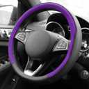 FH Group Geometric Chic Microfiber Leather Steering Wheel Cover Universal Fit for Cars & SUVs Purple