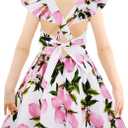Kid Floral Cotton Girls Dresses Summer Girl Clothes, 11-12 Years, D8 