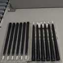 Mega Candles 12 pcs Unscented Self Fitting Black Taper Candles, Hand Poured Wax Candle 10 Inch x 7/8 Inch, Home Décor, Wedding Receptions, Centerpieces, Birthdays, Festivities, Romantic Dinners