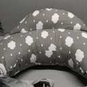 Momcozy Original Nursing Pillow for Breastfeeding-Pioneering Safety Fence- Wider Feeding Pillows for More Support for Mom & Baby- Easier Nursing & Hand Free- Fit for All, Removable Cotton Cover (Grey)