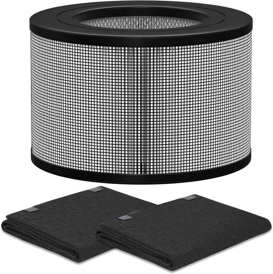 50250-S HEPA Filters Replacement & Carbon Pre-Filter Set Compatible with Honey-well 24000 24500 50250-S 52500 Air Cleaner Purifier, Part Number 24000, (1 HEPA + 2 Carbon Pre-Filter)