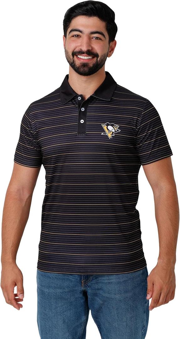 FOCO NHL Mens NHL Team Logo Polo Short Sleeve Polyester Shirt (Large)