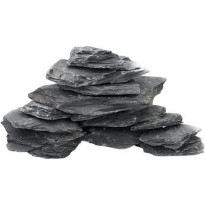 Unocho Natural Slate Stone Reptile Basking Platform Rock 10lb Fish Tank Rocks for Aquascaping Terrarium Decoration&Reptile Habitats Tortoise Enclosures(2-6 inches)