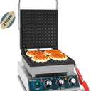 Hehinton® Commercial Waffle Maker, 110V 2300W Professional Liege Waffle Maker Dual Temperature Control,11.4"x11.4" Cooking Area, Waffle Iron with Nonstick Plates for Food Trucks, Cafes & Home Use