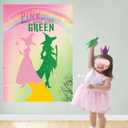 Wicth Birthday Party Decorationas Favors,Pink The Broom on The Wicth Game,Pin and Green Party Decorations Supplies