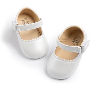 CENCIRILY Infant Baby Girls Mary Jane Flats Non Slip Soft Sole Prewalker Princess Wedding Dress Shoes, 0-6 months