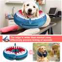 BEAUTYZOO Dog Cone Alternative After Surgery for Large Medium Small Dogs, Soft Inflatable Cone Collar for Dogs Cats, Pet Neck Donut E Collar Dog Recovery Collars to Stop Licking, Shark Blue, L