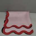 32.4in Scalloped Mahjong Mat，Anti Slip Noise Reduction Mahjong Accessorie Mahjong Table Mat，Majiong Mat For Travel，Comes With 4 Dice And 1 Mahjong Mat Storage Bag,4 Mahjong Shuffle Cards (Red)