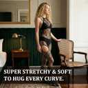 Backless Bodystocking Tights Womens Fishnet Bodysuit, Rave Outfits, Soft Floral Nightwear Lingerie Full Body Bodysuits Cutout Spaghetti Strap Hollow One Size (Black)