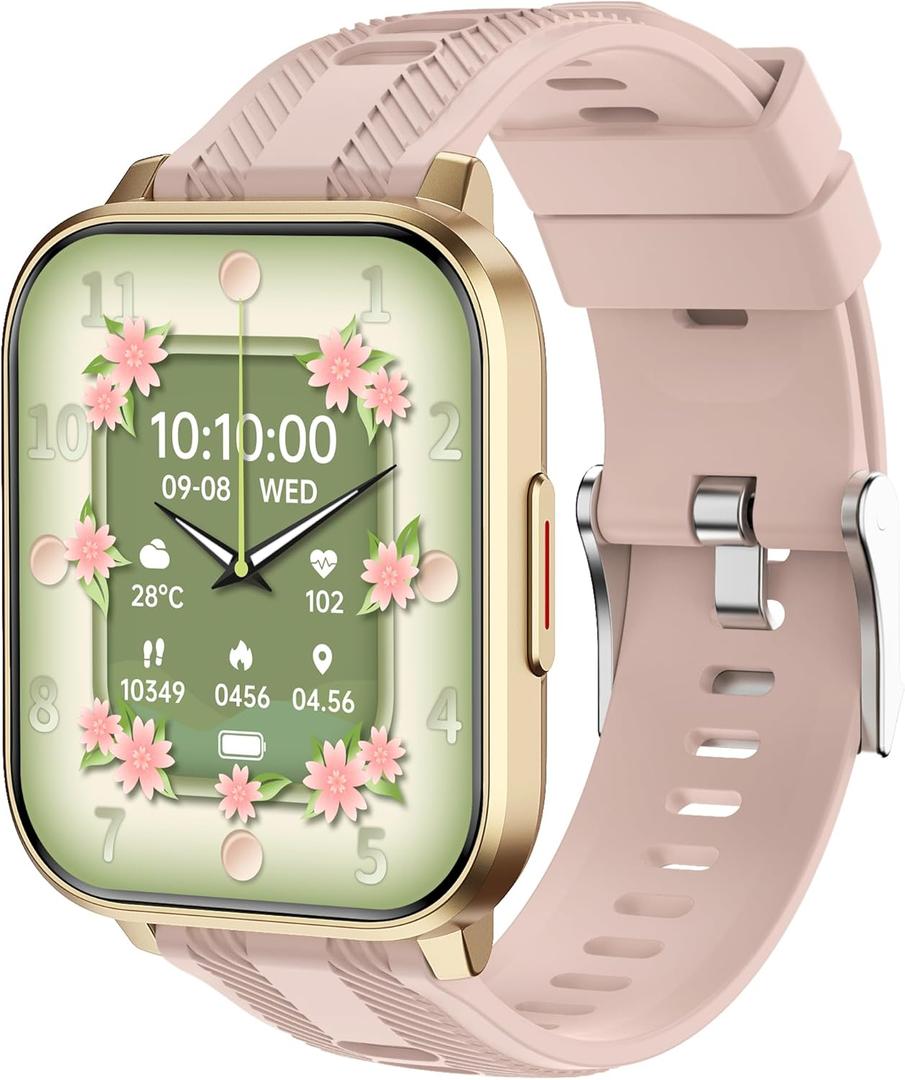 Brhgph Smart Watch with Ai Functions GPS Tracking for Android Phones and iPhone Compatible Bluetooth Call Message Alert Heart Rate/Sleep Monitor IP68 Waterproof for Women (Gold)