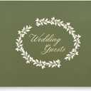 &And Per Se Guest Book for Party, Photo Book, Blank Book and Birthday Guest Book for Special Events, Baby Shower Book to Sign with Blank Lined Pages & Photo Spots (Green with Pattern)