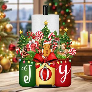 Christmas Paper Towel Holder for Kitchen Bathroom, Party Decor Towel Paper Holders Xmas Holiday Party Decoration Steady Roll Holder Easy Tear Paper Stand Dispenser