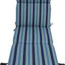 Blazing Needles Outdoor Chaise Lounge Cushion, 72" x 24", Tobago Ocean, 1 Count
