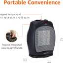 Amazon Basics Oscillating Ceramic Space Heater, Portable Indoor Heating Solution, With Overheat and Tip-Over Protection, Thermostat, 1500W, 7.52"D x 6.34"W x 9.45"H, Black