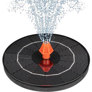 3.5W Solar Fountain, Upgrade Solar Water Fountain Pump Outdoor,Solar Bird Bath Fountains with 4 Fixed Rods & 8 Orange Nozzles for Bird Bath, Garden, Pond, Pool