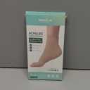 Achilles Tendonitis Heel Protector Socks - (FSA&HSA) Welnove Achilles Tendon Support Compression Socks - Gel Padded Sleeve for Cushion & Protection of Bursitis, Tenderness, Dry Cracked, Regular (Beige)