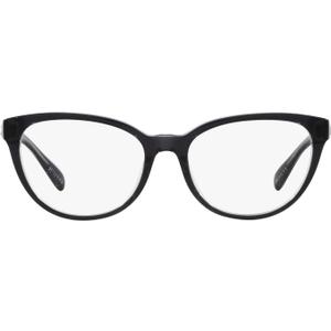 Coach Women's Hc6210u Universal Fit Round Prescription Eyewear Frames (Black/Transparent Grey/Demo Lens)