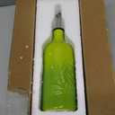 Sweejar Ceramic Olive Oil Dispenser Bottle, 20 Oz Relief Opaque Oil Cruet Protects Oil To Reduce Oxidation, Storage Oil, Vinegar, Soy Sauce, Coffee Syrup, Liquids, Set of 1 (Gradient Green)