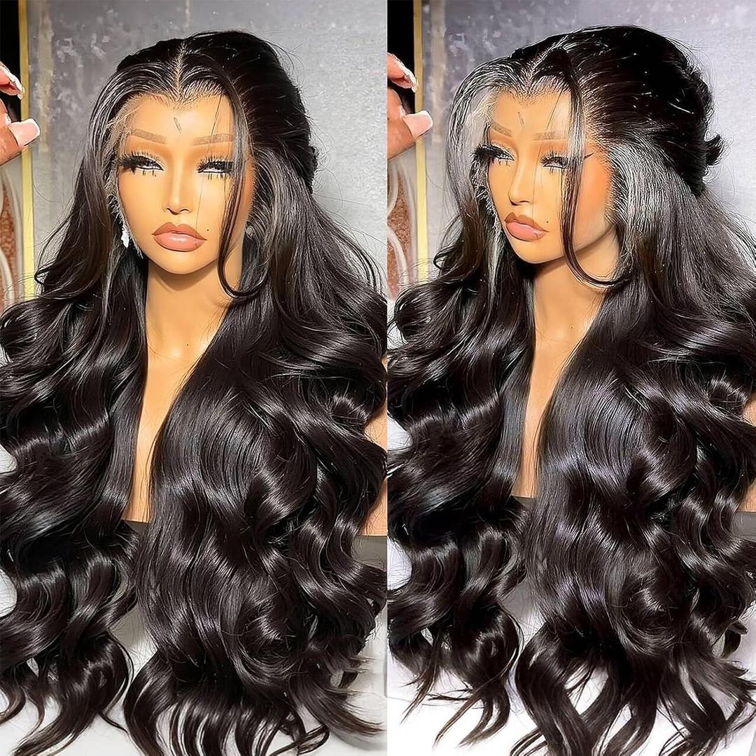 Body Wave Lace Front Wigs for Black Women, Long Glueless Lace Front Wig with Pre Plucked Natrural Hairline and Baby Hair for Women (Body Wave Wigs 26")