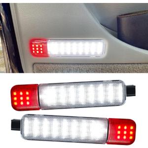 Led Doors Light Courtesy Lights Compatible with Chevy Silverado GMC C/K, Sierra 1500 2500 3500, Suburban, Avalanche, Hummer H2, Yukon Car Interior Doors Panel Lighting (Red&White)