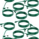 Brightown Outdoor Extension Cord Multiple Outlet, 2 Packs Each 50 Ft Christmas Light Extension Cord Evenly Spaced 6 Outlets Plugs with Safety Cover, 16/3 SJTW Green Extension Cord Waterproof