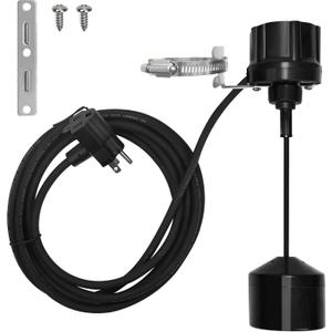 FLUENTPOWER Vertical Mechanical Float Switch, Universal Float Switch Replacement with 120V Piggyback Plug for Submersible Pump, Sewage/Effluent Pump, Sump Basin, with 10' Length Cord, Black