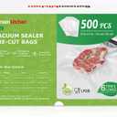 Bonsenkitchen Precut Vacuum Sealer Bags, 500 Pint 6" x 9" Food Sealer Bags,Commercial Grade, BPA Free, Heavy Duty, Customized Size Vacuum Bags for Vac Storage, Meal Prep or Sous Vide Cooking, VB11