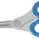 Westcott 14643 Soft Handle 8-Inch Straight Scissors, Blue, 1-Count