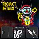 Mudder Winter Santa Claus Neon Sign Dimmable Neon Signs for Wall Decor LED Light up Sign for Bedroom Cafe Bar Living Room Light Signs for Winter Baby Shower Party Gift (13.8 inch)