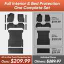 Floor Mats for Toyota Tacoma 2024-2026 Double Cab, All Weather Front & Rear Liners with 5FT Bed Mat, Tailgate Mat & Door Sill Guards for Tacoma 4th Gen(Gas Only), Full Set Car Accessories Truck Carpet