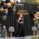 Black Backdrop Curtain 10x10ft - Wrinkle Free Polyester Photo Curtain Backdrop Wedding Back Drop Fabric Drapes for Party Decorations Background for Photography