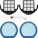 4 Pack Vacuum Filter Set Compatible with Hoover T-Series WindTunnel Bagless Upright Vacuum, Replaces Parts #303173001 & #303172002, 2 Washable Filters+ 2 HEPA Cartridge Filters+ 1 Cleaning Brush
