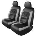 GIANT PANDA 2 Pcs Front 3D Air Mesh Car Seat Cover Custom Fit Ford F150 F250 F350 F450 SuperCrew/Crew Cab Pickup Trucks,Breathable Cooling Seat Protector with Composite Sponge Inside(Gray)