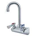 Gsw AA-410G Faucet, 4" Wall Mounted Backsplash, W/ 3-1/2" Gooseneck Spout, 1/2" Npt Male Inlets,