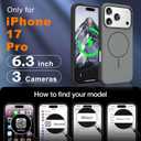 for iPhone 17 Pro Case, [Compatible with Mag-Safe] [Anti-Slip Edge Design] [Military Drop Protection] Heavy Duty Shockproof Hard Back Protective Phone Case - Black