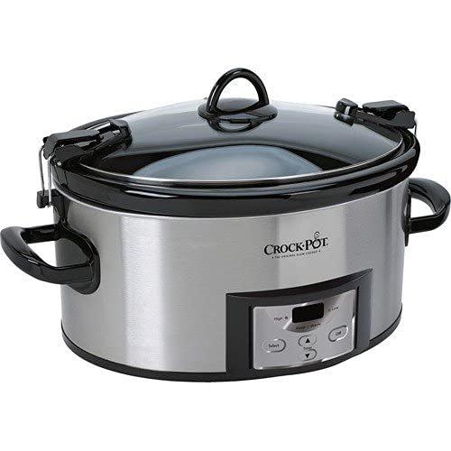Crock-Pot SCCPVL610-S-A 6-Quart Cook & Carry Programmable Slow Cooker with with Digital Timer, Stainless Steel | Exclusive