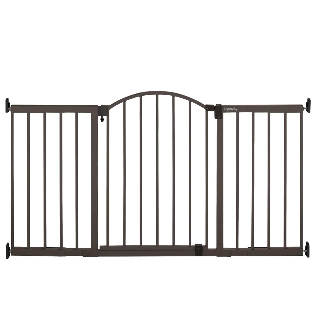 Ingenuity Decorative Extra Wide Baby Gate & Dog Gate, 44"-72" Wide, 36" Tall, Hardware Mounted, Install in Hallways, Bottom of Stairs, or Large Openings - Bronze