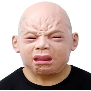 CreepyParty Releastic Human Mask Novelty Halloween Costume Party Latex Head Masks (crying)