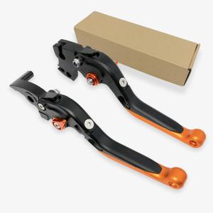 Generic Compatible with KTM Duke 125 200 250 390 RC125 RC200 RC390 Brake Clutch Lever CNC Aluminum Extendable Adjustable Levers Accessories (Black Orange Orange)