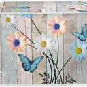 Salabomia Butterfly Daisy 2 Slice Toaster Covers for Kitchen, Wood Print Small Bread Maker Cover Washable Bread Toaster Cover Dust Greasy Protection, Decorative and Anti-Scratch