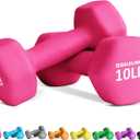 Balelinko Home Gym Equipment Workouts Strength Training Weight Loss Pilates Weights Yoga Sets Free Weights for Women, Men, Seniors and Youth, 10LB Pink, Pair