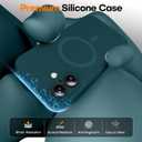 Magnetic for iPhone 16 Plus Case, Compatible with MagSafe, Full Camera Protection, Military-Grade Protection Silicone 3.0mm Thicken Phone Cover for 16 Plus 6.7",Blackish Green