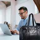 Mikikit Japanese School Bag for Women and Men - Waterproof Pu One-Shoulder Handbag Tote with Large Capacity - Uniform Shoulder Briefcase for Commuting and Laptop Carry