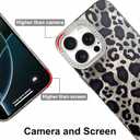 KANGHAR Case for iPhone 16 Pro Max Leopard Printed Pattern Cute Cheetah Phone Case Clear Bumper Hard Back Shockproof Protective Diamond Glittter Camera Lens Cover for iPhone 16 Pro Max Black